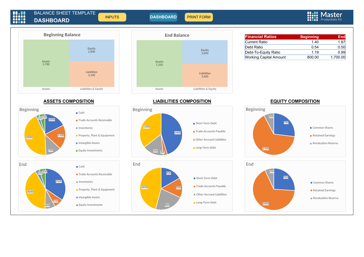 Balance Sheet Workbook Template for Excel workbook preview