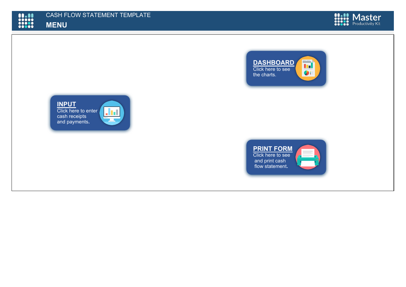 Automated Cash Flow Statement Excel Template workbook preview 2