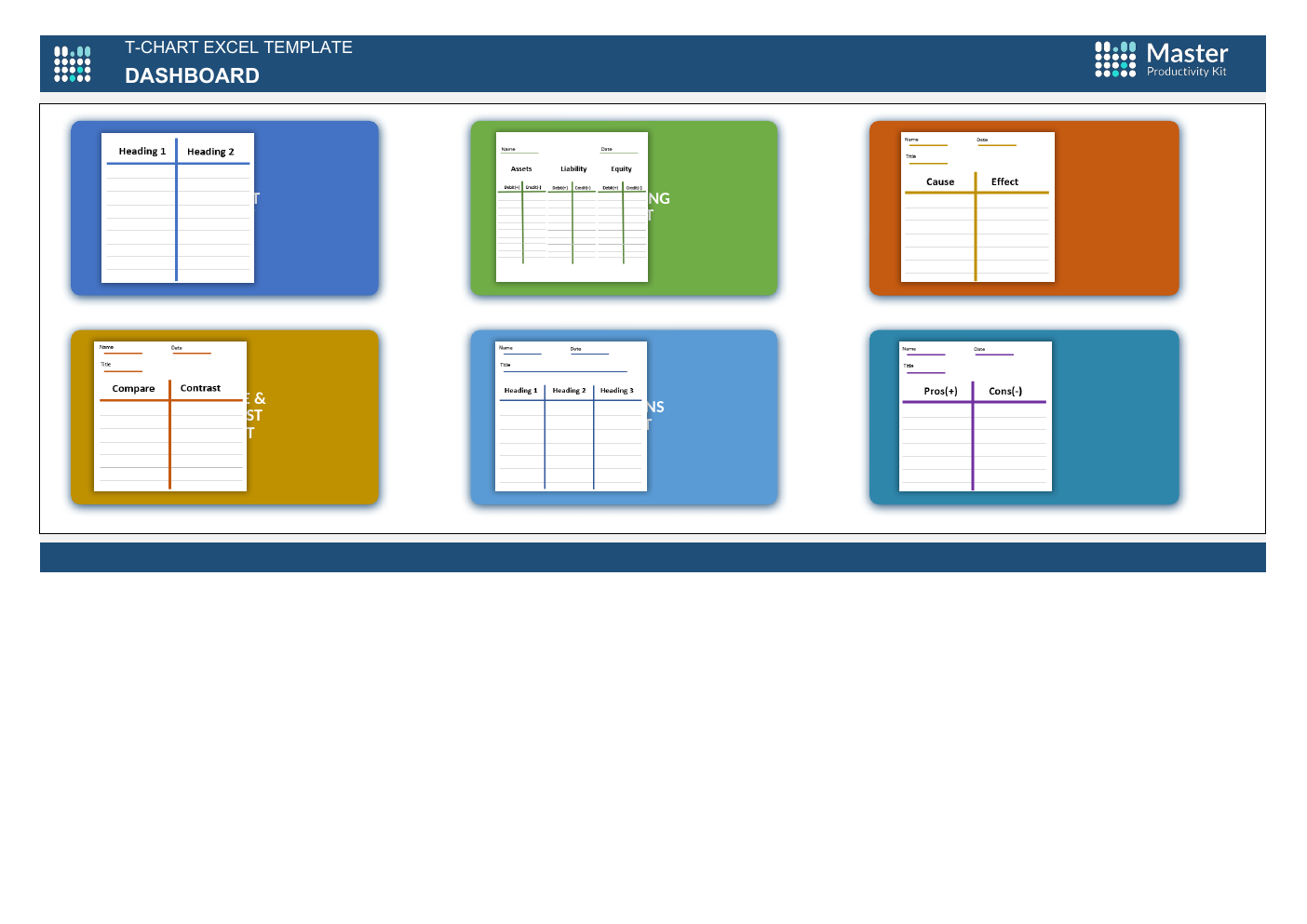 T Chart Excel Template workbook preview