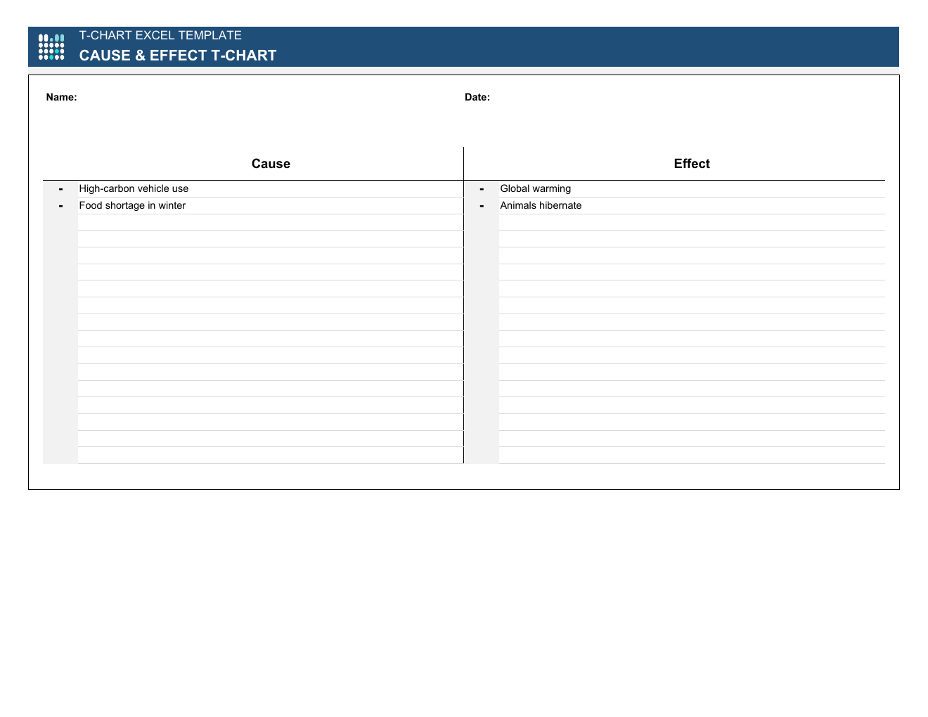 T Chart Excel Template workbook preview 4