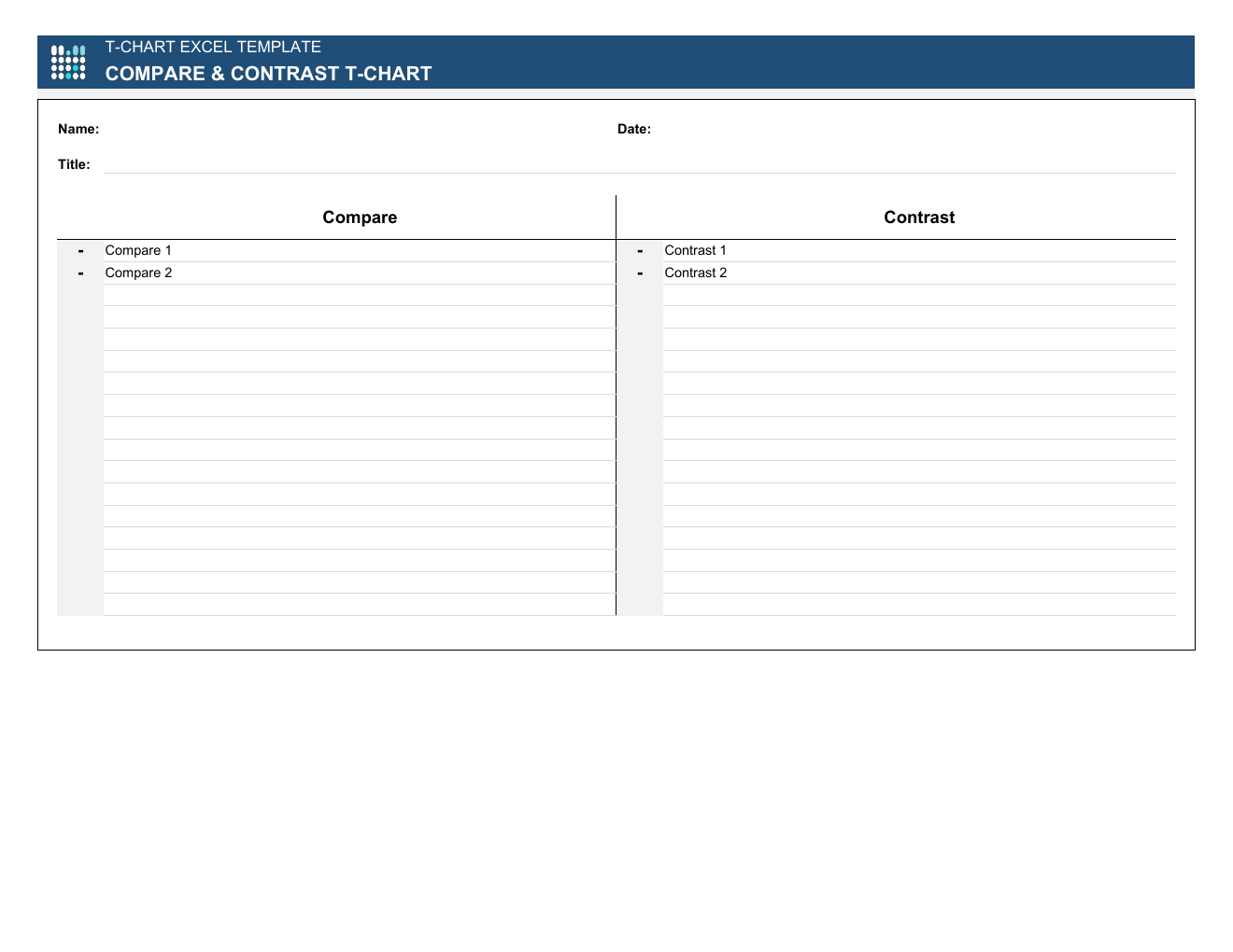 T Chart Excel Template workbook preview 5