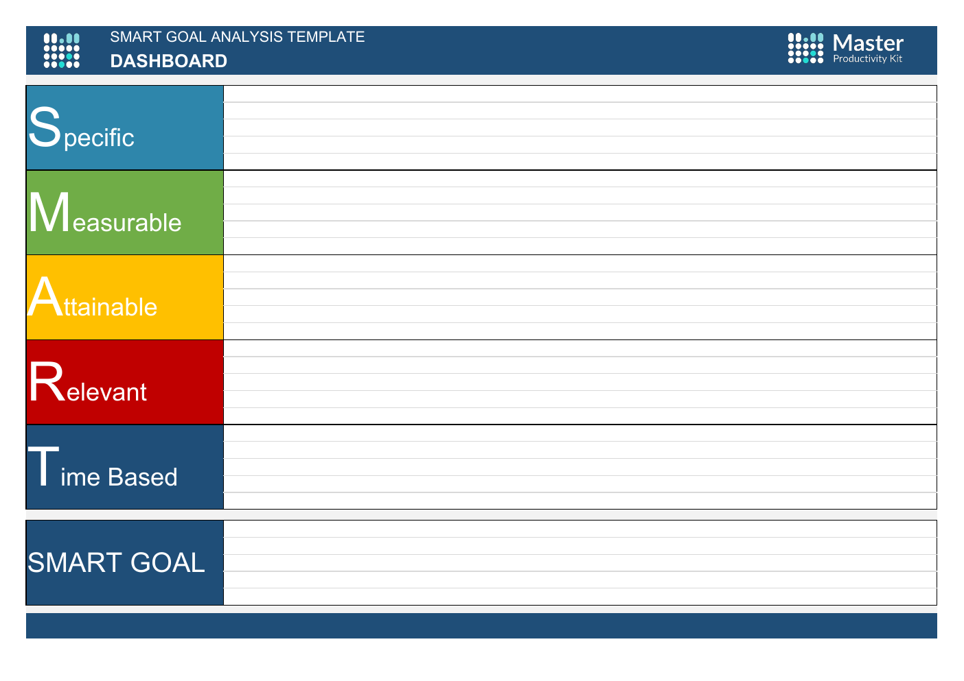 Automated Smart Goals Excel Template workbook preview