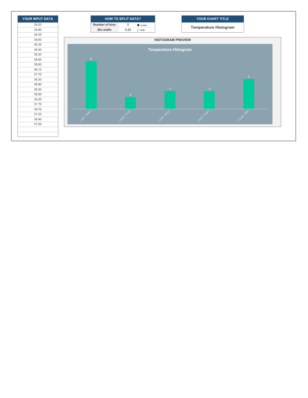 Excel Histogram Maker Template workbook preview