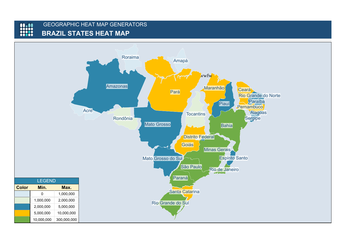 Automated Brazil Heat Map Excel Template workbook preview