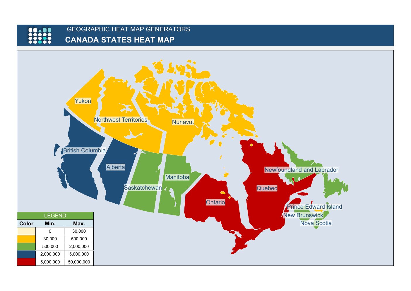 Automated Canada Heat Map Excel Template workbook preview