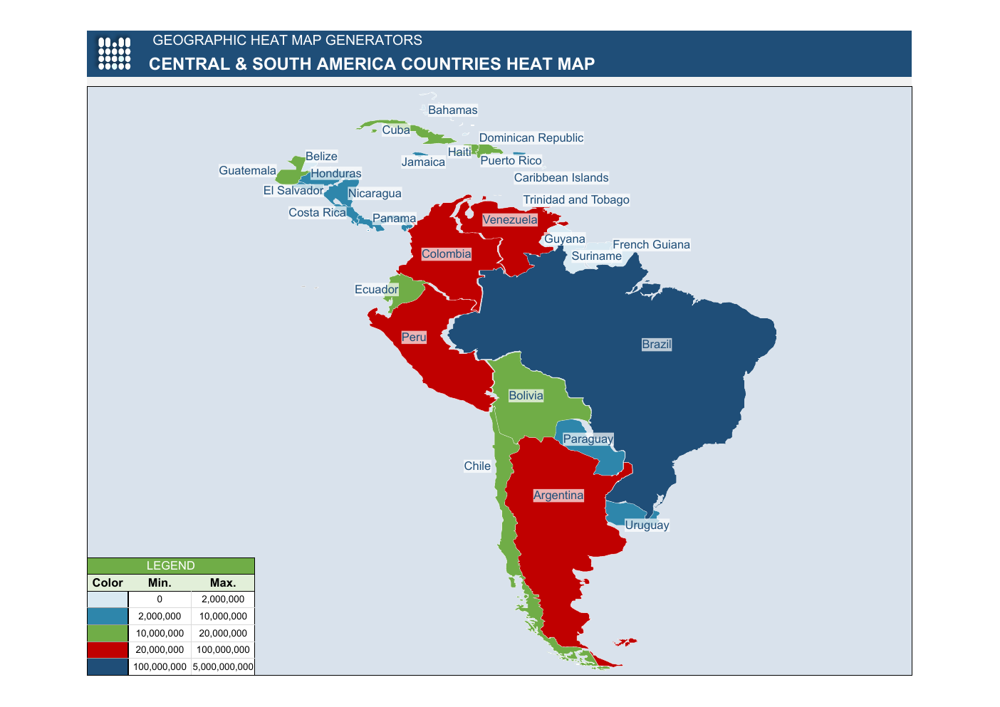 Central South America Heat Map Workbook Template for Excel workbook preview