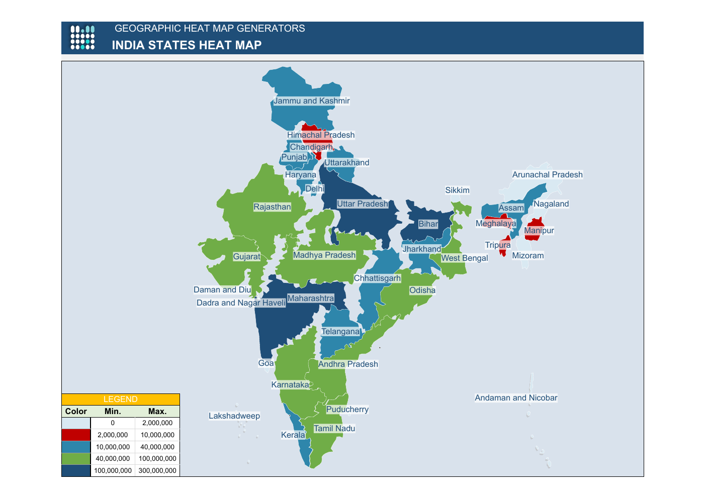 Excel India Heat Map Template workbook preview 2