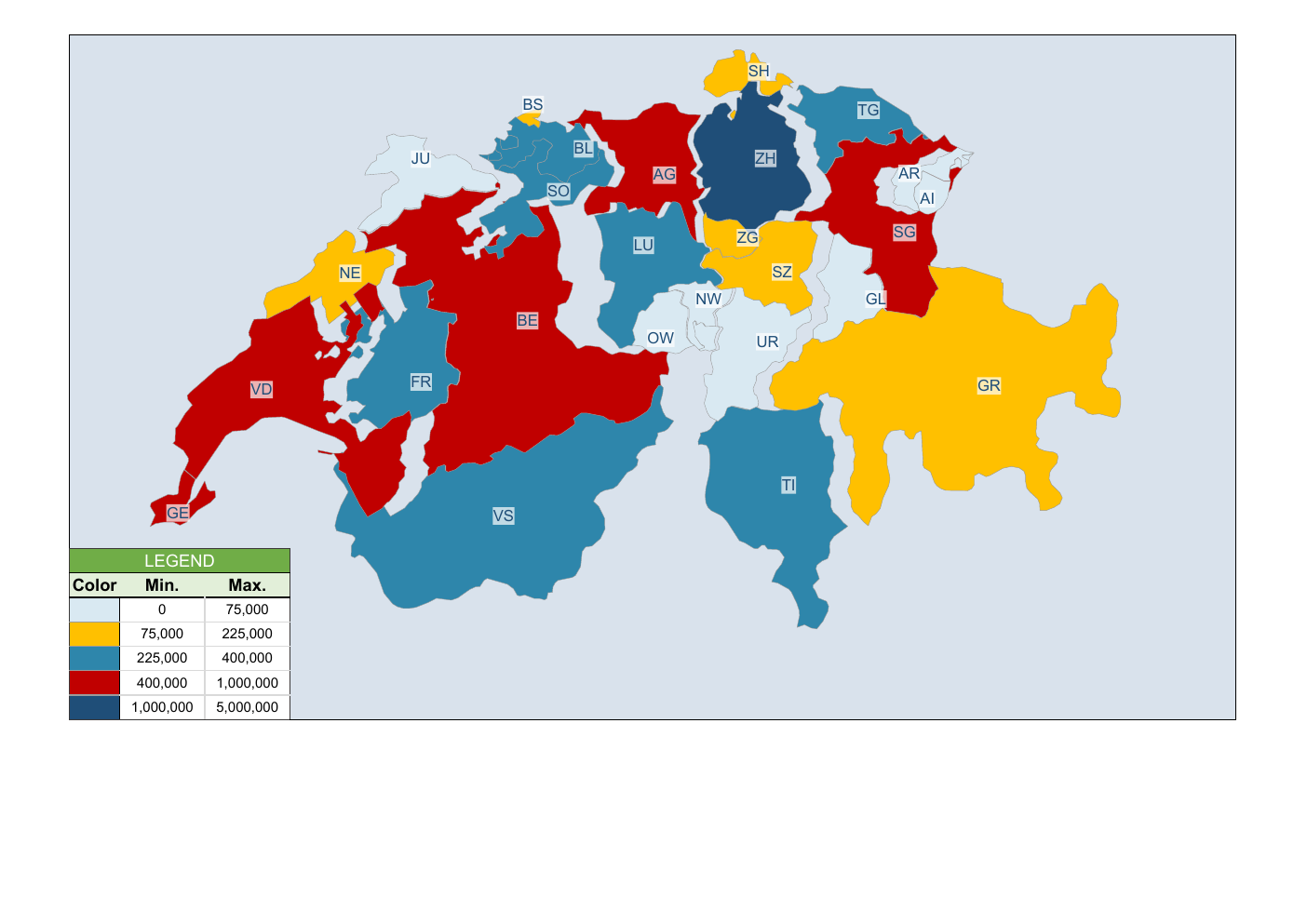 Switzerland Heat Map Generator Template for Excel workbook preview
