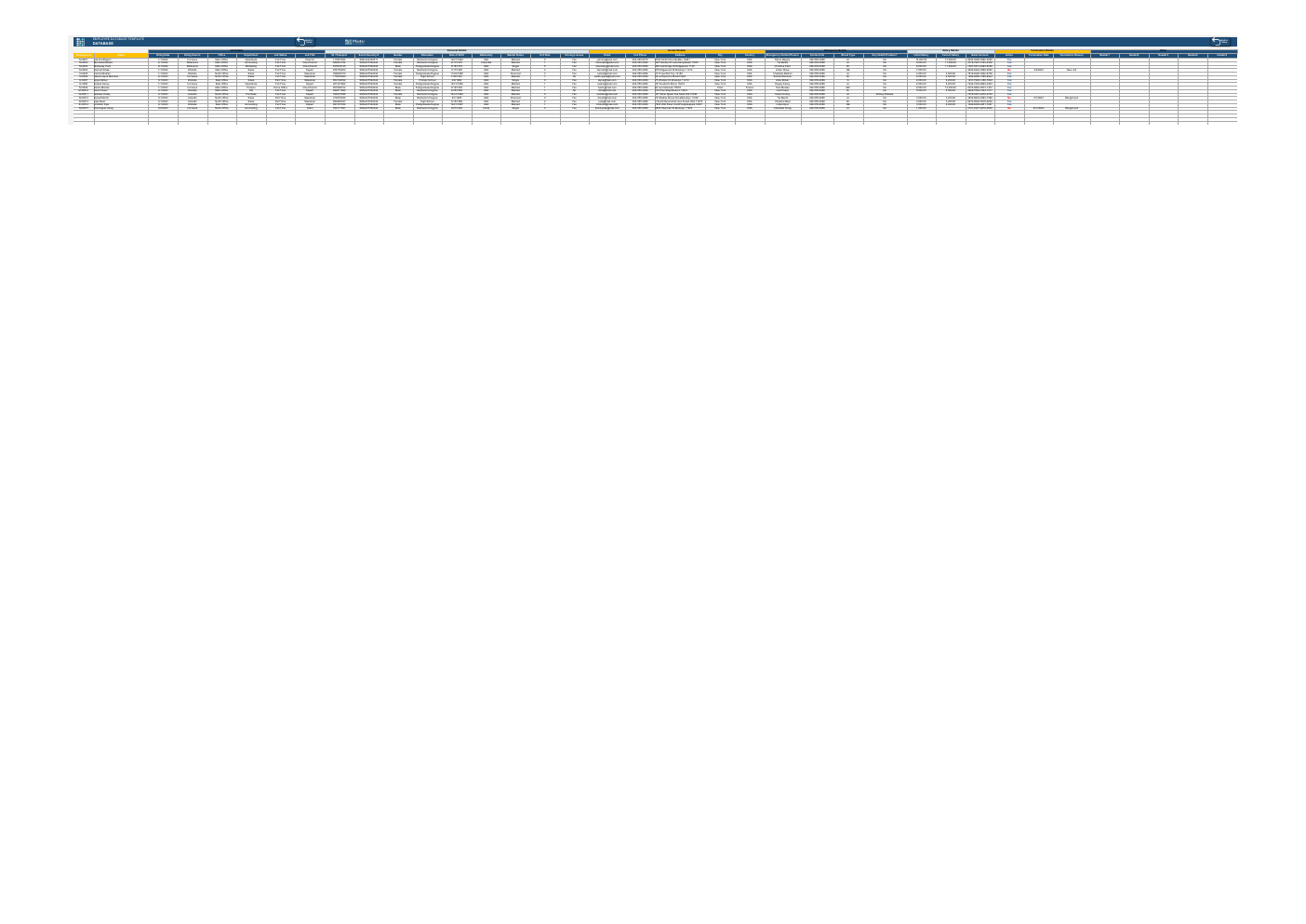 Automated Employee Database Excel Template workbook preview 3