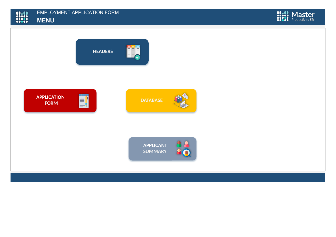 Employment Application Form Excel Template workbook preview