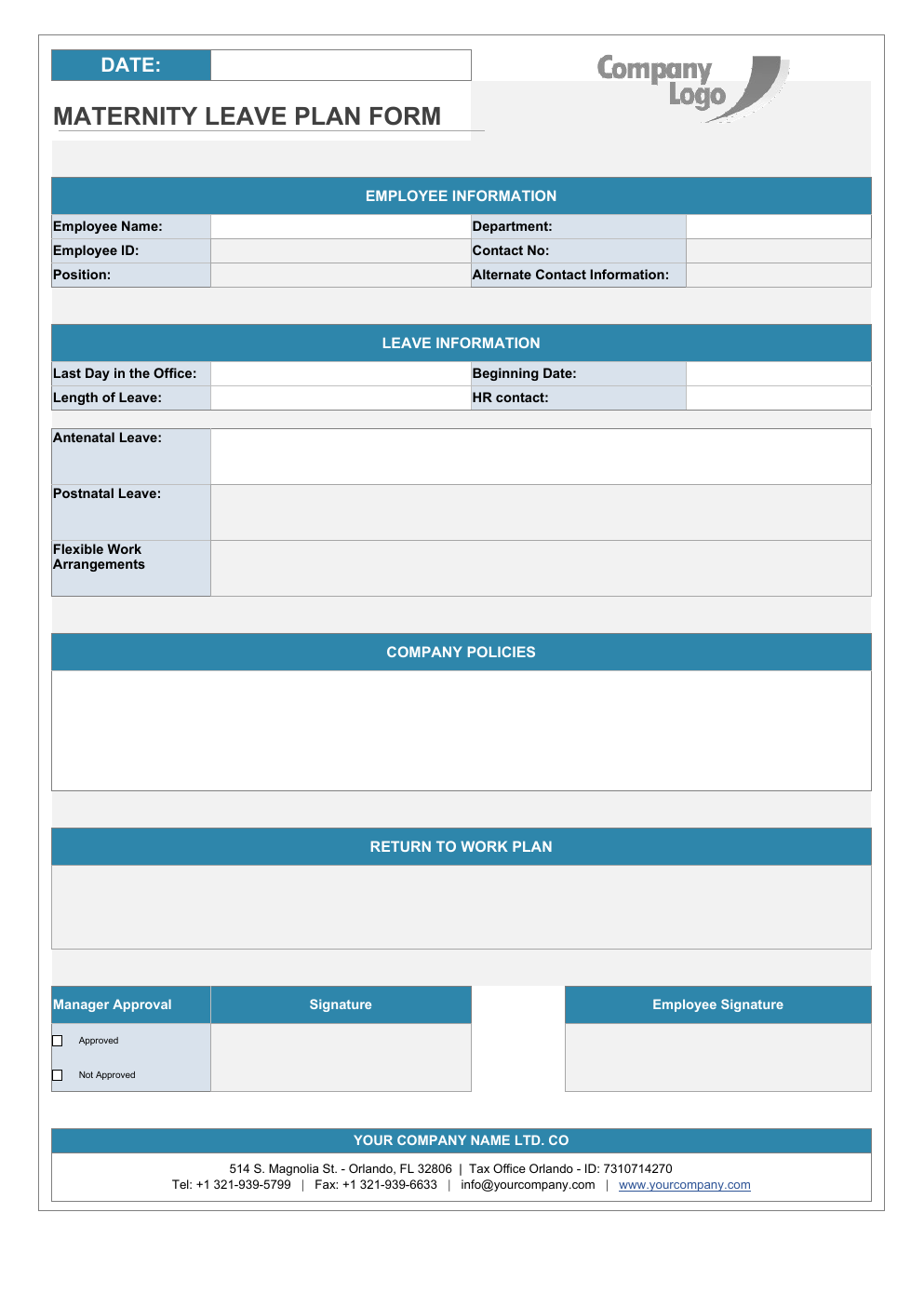 Maternity Leave Plan Excel Template workbook preview 2