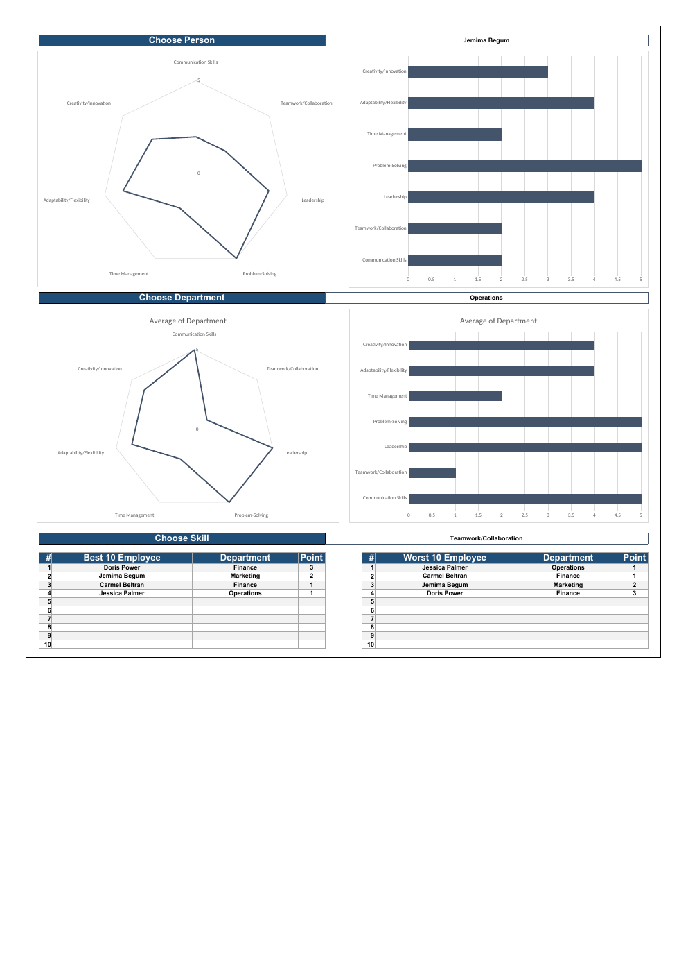 Skills Matrix Excel Template workbook preview