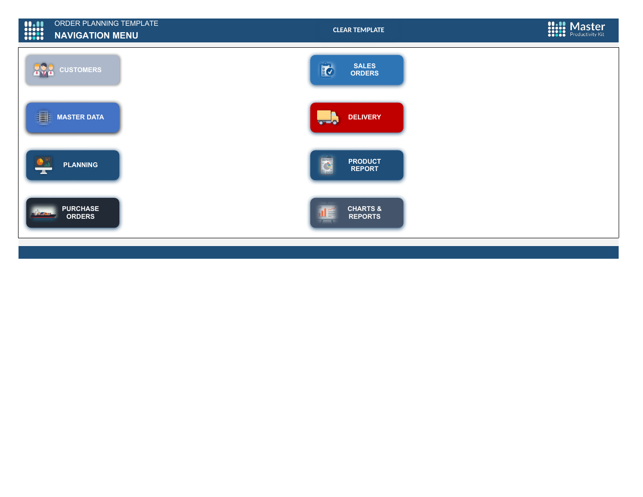 Excel Order Planning Template workbook preview
