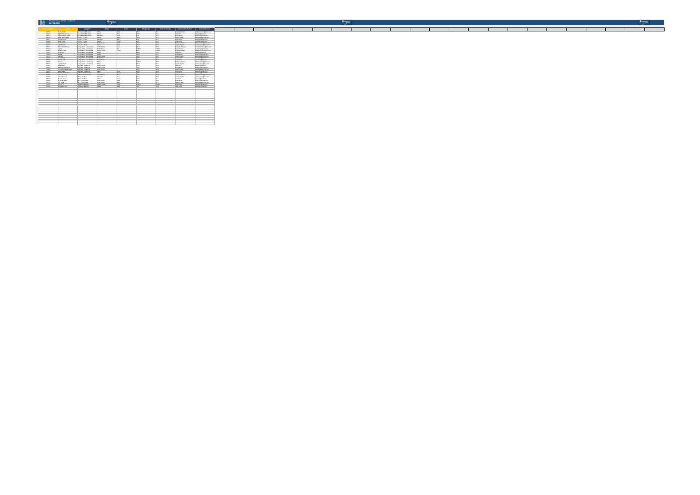 Excel Product Database Template workbook preview 4