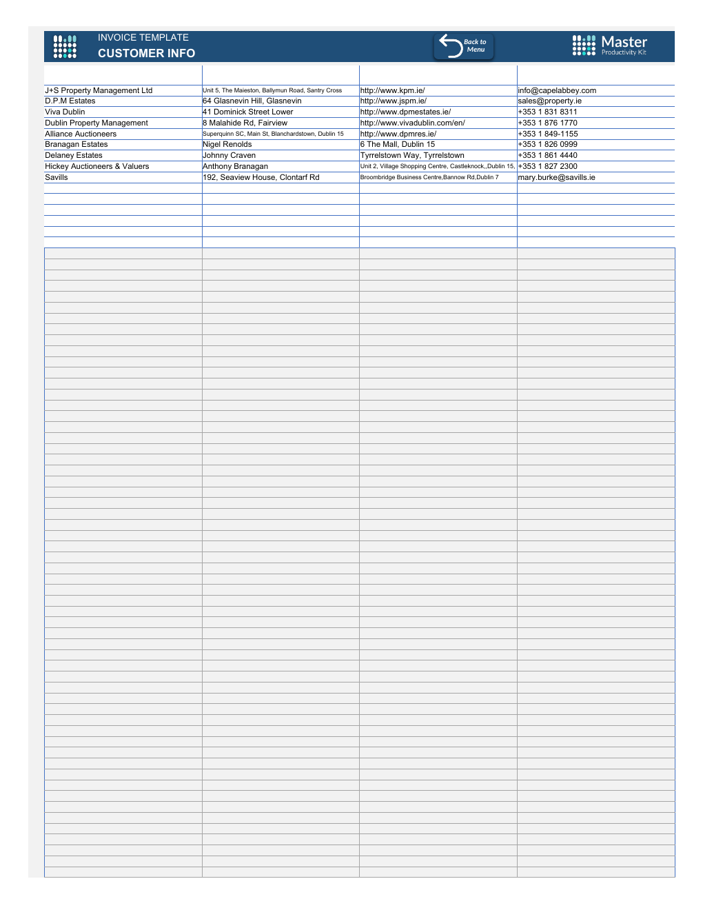 Invoice Excel Template workbook preview