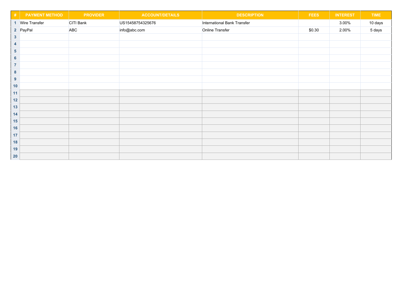 Automated Proforma Invoice Excel Template workbook preview 4