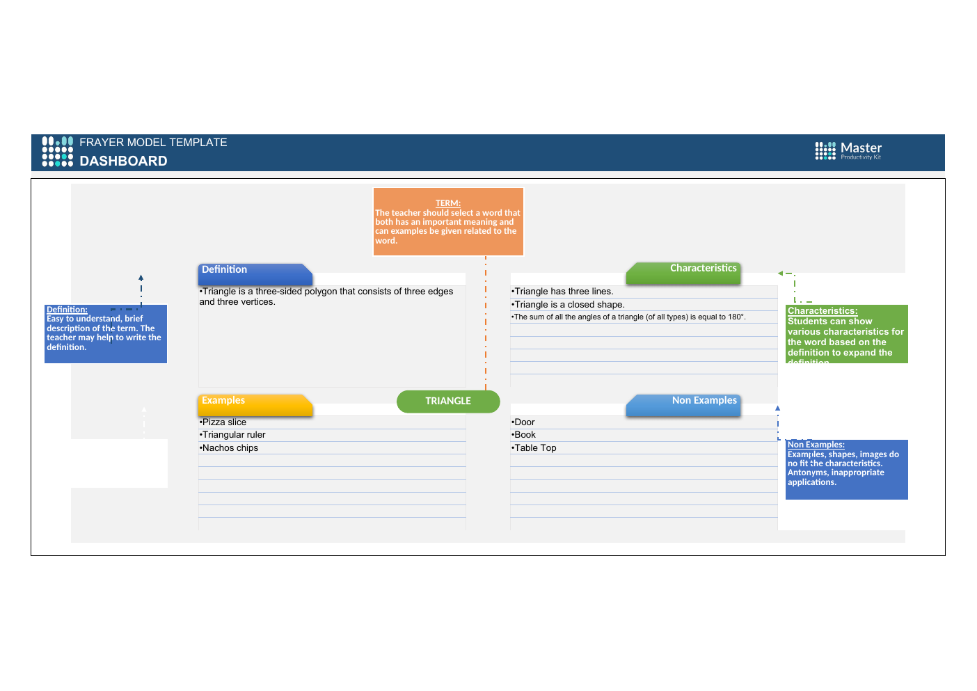 Frayer Model Excel Template workbook preview