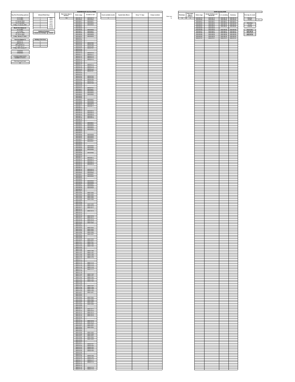 Random Date Generator Spreadsheet Template workbook preview 5