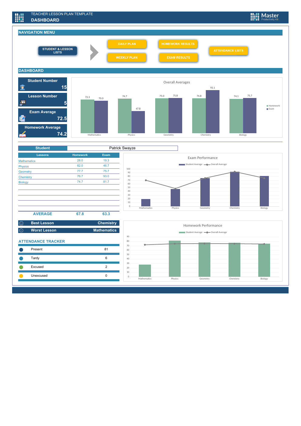 Excel Teacher Lesson Plan Template workbook preview 2