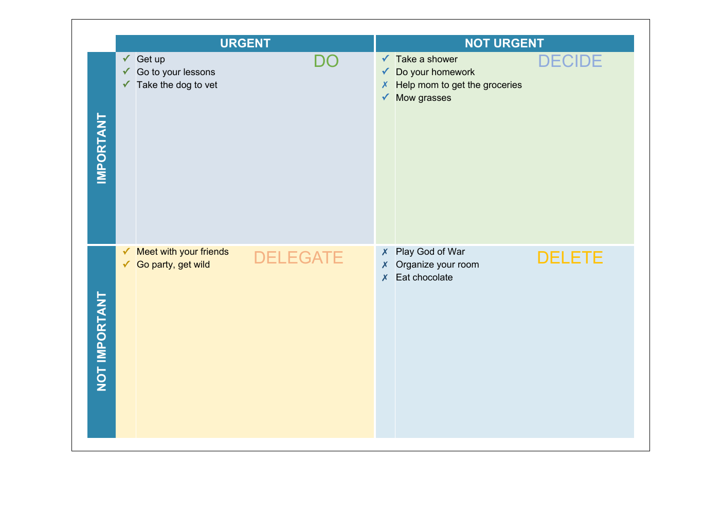 Eisenhower Matrix Workbook Template for Excel workbook preview