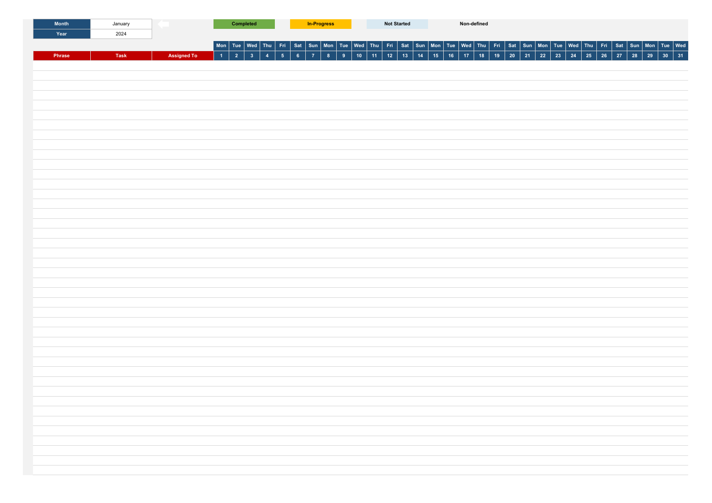 Project Plan Workbook Template for Excel workbook preview 6