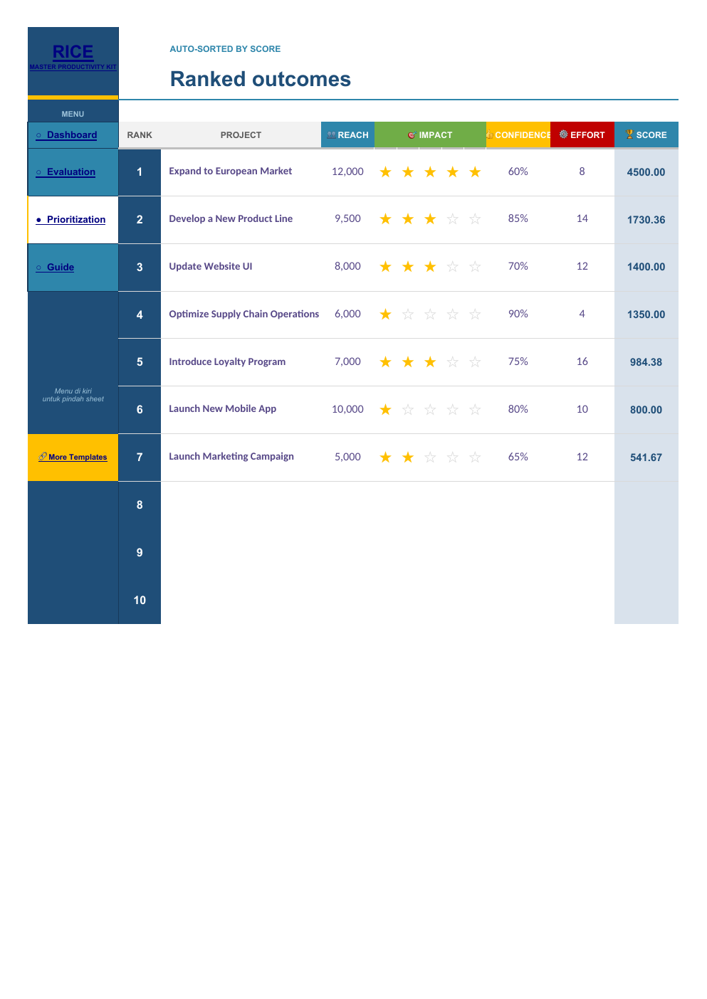 RICE Spreadsheet Template workbook preview 4
